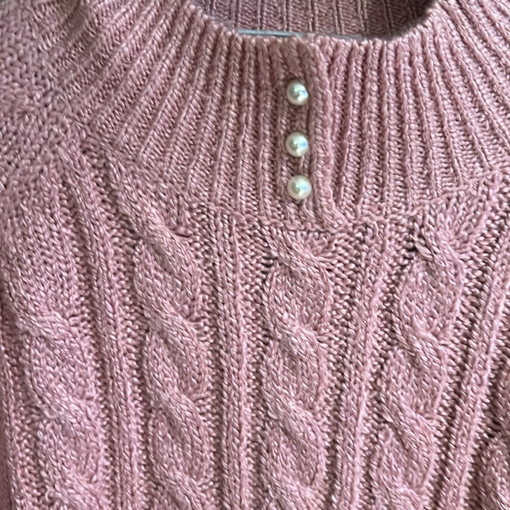Karen Scott Women’s Pink Cable Knit Sweater Sz Petite XL NEW - Picture 3 of 7
